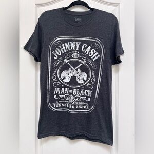 Johnny Cash "Man in Black"  dark gray graphic t-shirt
Size Medium